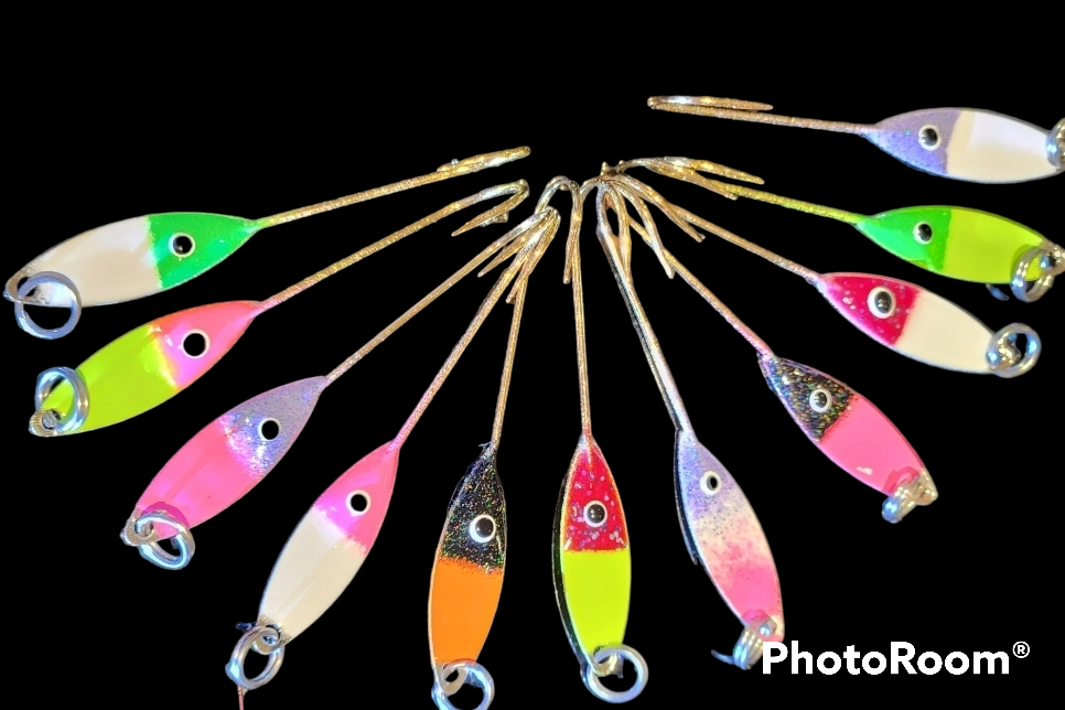 10-Hard Core Shad Spoons- Size 3 our biggest shad spoon-Tons of 2023 NEW  COLORS!